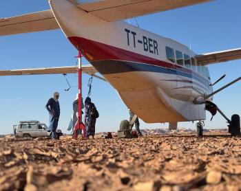 MAF plane after landing in Gouro