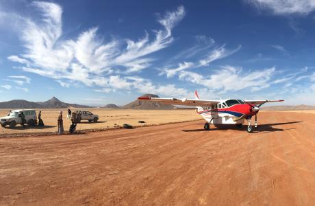 Aircraft on airstrip