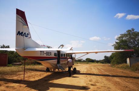 Aircraft on airstrip